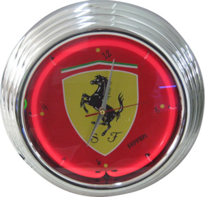 Clock Uk European: Ferrari Neon Clock - NENC-03