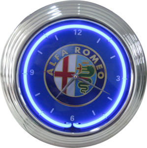 Clock Uk European: Alfa Romeo Neon Clock - NENC-15