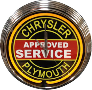 Chrysler Plymouth Approved Service Neon Clock - NENC-111