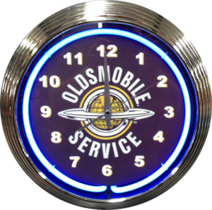Oldsmobile Service Neon Clock - NENC-105