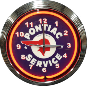 Clock Holden: Pontiac Service Neon Clock - NENC-104