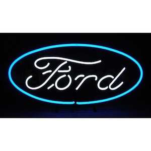 Sign Ford: Ford Oval Neon Sign (on metal grid) - NEA-028