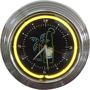 Alcohol Beer Soft Drink Clocks: Corona Bottle & Palm Tree Neon Clock - NENC-22