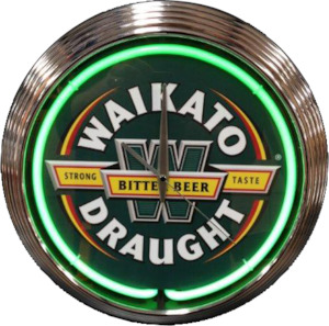 Alcohol Beer Soft Drink Clocks: Waikato Draught Neon Clock -NENC-500
