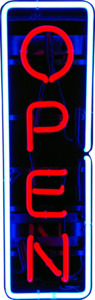 Open Vertical Neon Sign - NEBS-189
