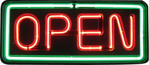 Business Signs: Open Horizontal Neon Sign - NEBS-188