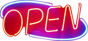 Business Signs: Open Oval Neon Sign - NEBS-187