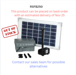 Reefe RSFB250 - Solar Fountain Pond Pump with Battery Back-up - Pump