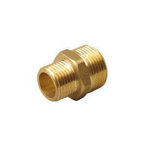 Brass Reducing Hex Nipple 20mm to 15mm - Pump