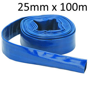 Layflat Hose: 4 Bar Lay Flat Delivery Hose 25mm (1 inch) 100 metre roll complete