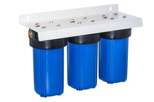 TREVOLI - Water Filtration Big Blue Jumbo Water Filter Housing Triple Set- 10"