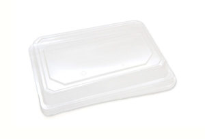 Products: Raised PET Sushi tray lid 188 x 130 x 30mm - Punchbowl Packaging