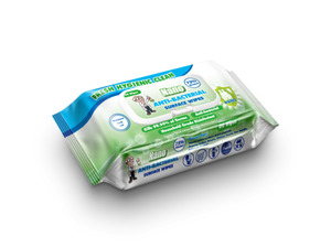 Anti-bacterial Surface Wipes Pouch 80 wipes (pack of 4) - Punchbowl Packaging