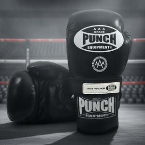 BOXING GLOVES - Trophy Getters® - LACE & LOCK - BLACK