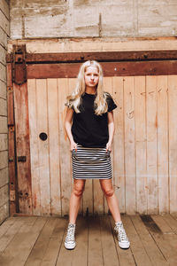 Kaitlyn Skirt – Black & White Stripes