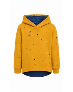 Hoodies Jackets: Hoodie - Mustard Distressed