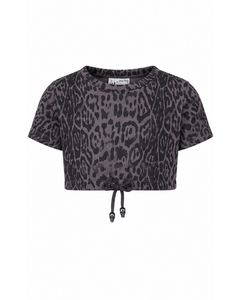 Boxy Crop Sweater - Leopard Print