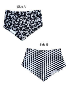 Reversible Bib - Black Pirates/Dots
