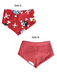 Reversible Bib - Red Pirates/Dots