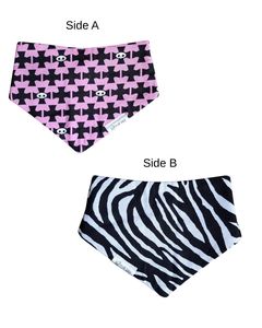 Bibs: Reversible Bib - Skulls/Zebra Print