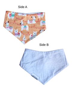 Reversible Bib - Llamas/White Polka Dot