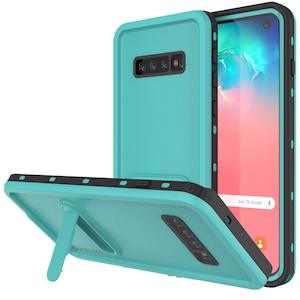 Galaxy S10 Waterproof Case, Punkcase [KickStud Series] Armor Cover [Teal]
