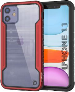 Punkcase iPhone 12 Mini ravenger Case Protective Military Grade Multilayer Cover [Red]