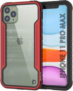 Punkcase iPhone 12 Pro Max ravenger Case Protective Military Grade Multilayer Cover [Red]