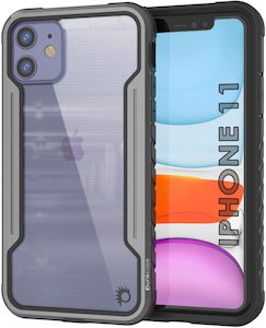 Punkcase iPhone 12 ravenger Case Protective Military Grade Multilayer Cover [Grey-Black]