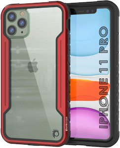 Punkcase iPhone 12 Pro ravenger Case Protective Military Grade Multilayer Cover [Red]