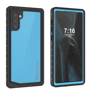 Galaxy Note 10 Waterproof Case, Punkcase Studstar Light Blue Thin Armor Cover