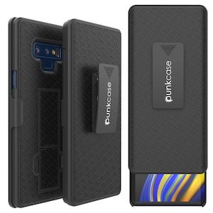 Note 10 Holster: PunkCase Galaxy Note 10 Case with Screen Protector, Holster Belt Clip & Built-in Kickstand [Black]