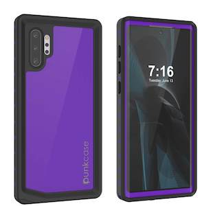 Galaxy Note 10+ Plus Waterproof Case, Punkcase Studstar Purple Series Thin Armor Cover