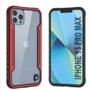 Punkcase iPhone 13 Pro Max ravenger Case Protective Military Grade Multilayer Cover [Red]