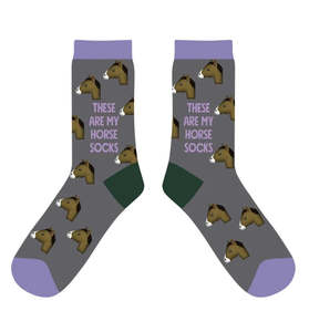 Socks And Belts: Purple Horse Socks