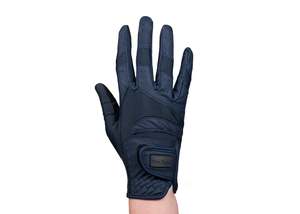 Gloves: Navy Faux Leather Gloves