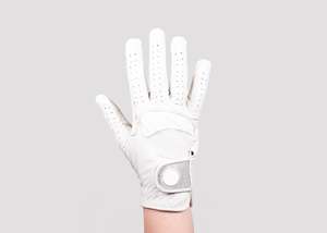 Gloves: White Glitter Leather Gloves