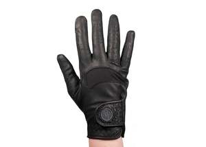 Gloves: Black Glitter Leather Touchscreen Friendly Gloves