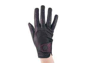 Brown Glitter Leather Gloves