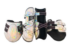Sale 1: SECONDS Holo Leather Lined Open Front Boots - Set of Four