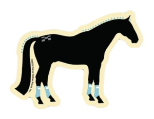 Stickers: 3-Inch Die-Cut Black Horse with Braids Sticker