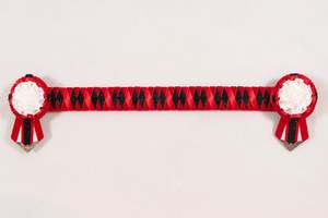 Show Browbands: Red, Black, and White 16.5" Show Browband