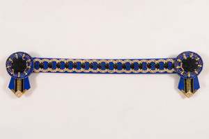 Show Browbands: Royal Blue, Black, and Gold 16" Show Browband