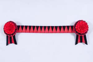 Show Browbands: Red and Dark Navy 15" Show Browband