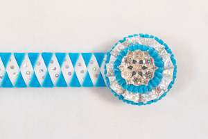 Show Browbands: Turquoise, Holo, and White 16" Show Browband