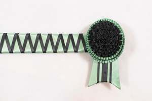 Show Browbands: Sage Green and Black 16" Show Browband