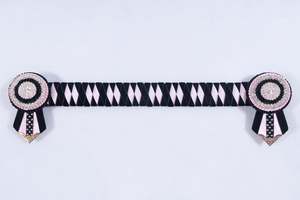 Show Browbands: Blush Pink and Black 15.5" Show Browband