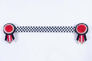 Show Browbands: Dark Navy, Red, and White 16" Show Browband