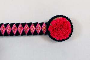 Show Browbands: Hot Pink and Dark Navy 12" Show Browband