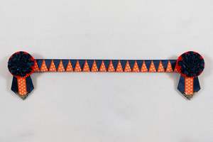 Show Browbands: Navy and Orange 15" Show Browband